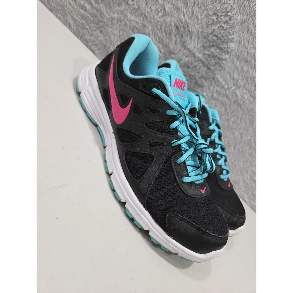 Nike Shoes Womens Sz 11 Revolution 2 Running Sneakers Black Lace Up 554900-019